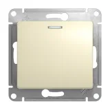 Schneider Electric GSL000217, кнопочный выключатель Glossa, 1 клавиша, 10 А, 250 В, бежевый
