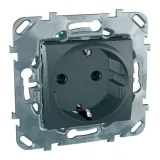 Schneider Electric MGU5.057.12ZD розетка Unica Top графит, скрытый монтаж, с заземлением, шторками