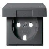 Schneider Electric MERTEN SYSTEM M MTN2341-0414 (накладка на розетку SCHUKO с заземлением, с крышкой, антрацит)
