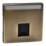 Schneider Electric MTN466443 Merten System Design накладка информационной розетки RJ45, латунь, 1 пост