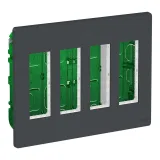 Schneider Electric UNICA SYSTEM+ Блок скрытой установки 4 x 2, антрацит, NU174454