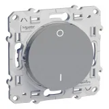 Выключатель 1-клавишный двухполюсный 16А Schneider Electric ODACE, скрытый монтаж, алюминий