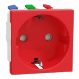 Schneider Electric UNICA MODULAR NU305703 розетка с заземляющим контактом, 16 А, 250 В, красный