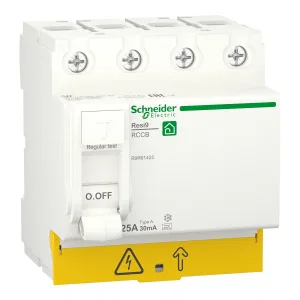 R9R61425 Устройство защитного отключения (УЗО) Schneider Electric Resi9, 4 полюса, 25A, 30 mA, тип A, электро-механическое, ширина 4 DIN-модуля (ШНАЙДЕР) R9R61425 Устройство защитного отключения (УЗО) Schneider Electric Resi9, 4 полюса, 25A, 30 mA, тип A, электро-механическое, ширина 4 DIN-модуля (ШНАЙДЕР)